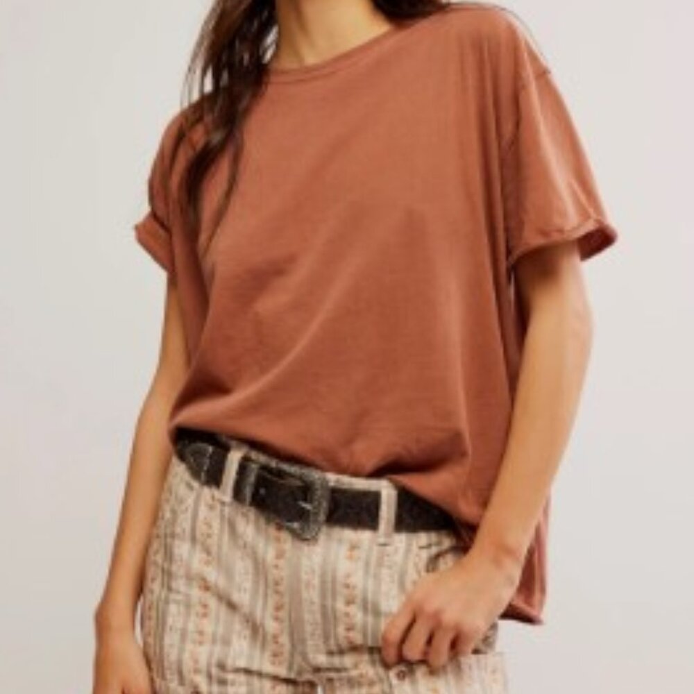 Orange Crew Neck T Shirt